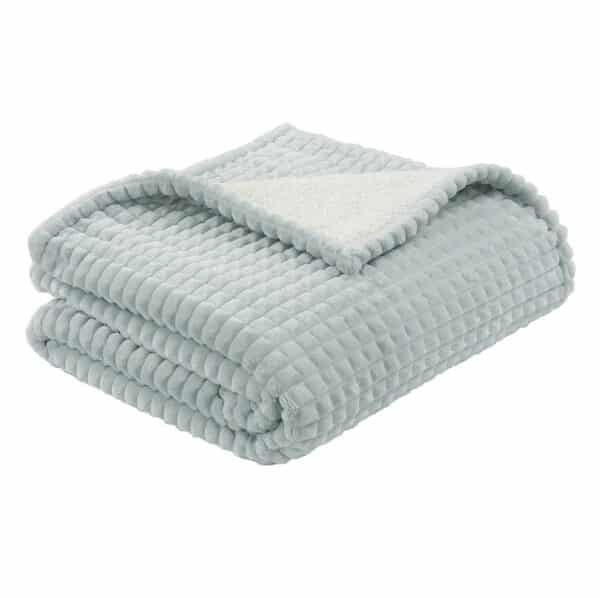 MANTA POLAR DOBLE SHERPA GRIS 125X150CM HB