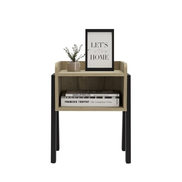 MESA DE NOCHE VENETO ROBLE KENDAL/NEGRA 53X35X56CM - Imagen 2