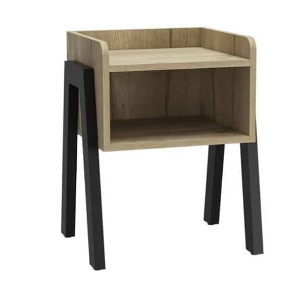 MESA DE NOCHE VENETO ROBLE KENDAL/NEGRA 53X35X56CM - Imagen 3