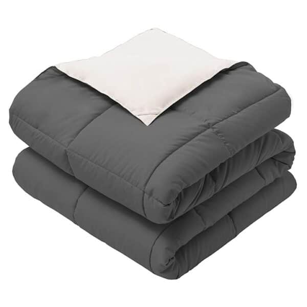 EDREDON C/FUNDA BICOLOR GRIS 1,5PL 165X220CM HB