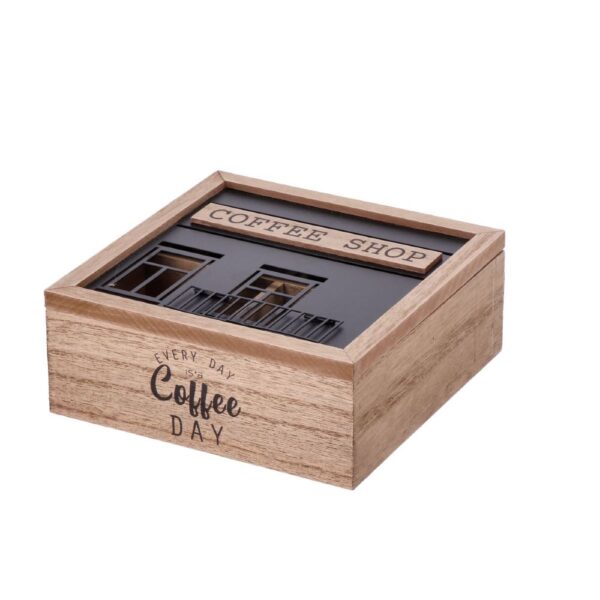 CAJA DE TE 4 DVISIONES 17X17X6CM AD TREND