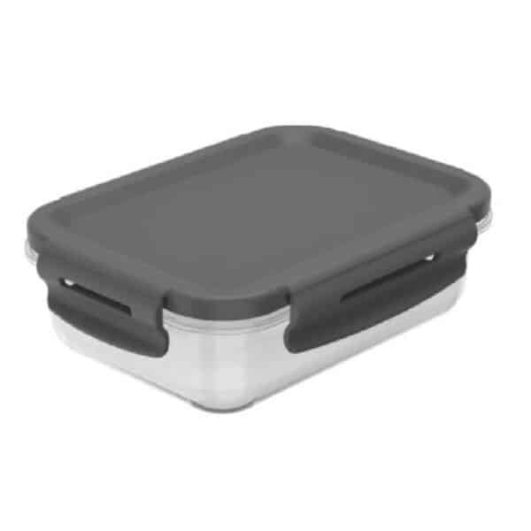 TAPER PLASTICO RECTANGULAR CLICK GRIS 380ML OU