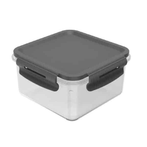 TAPER PLASTICO CUADRADO CLICK GRIS 800ML OU