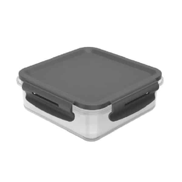 TAPER PLASTICO CUADRADO CLICK GRIS 500ML OU