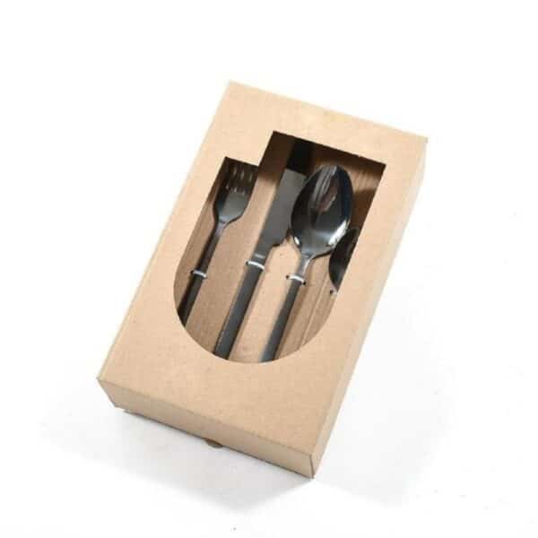 SET 24 CUBIERTOS ACERO NEGRO MHOME