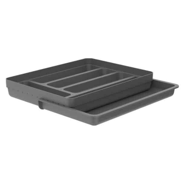 ORGANIZADOR CUBIERTOS PLASTICO EXTENSIBLE GRIS LOGIC
