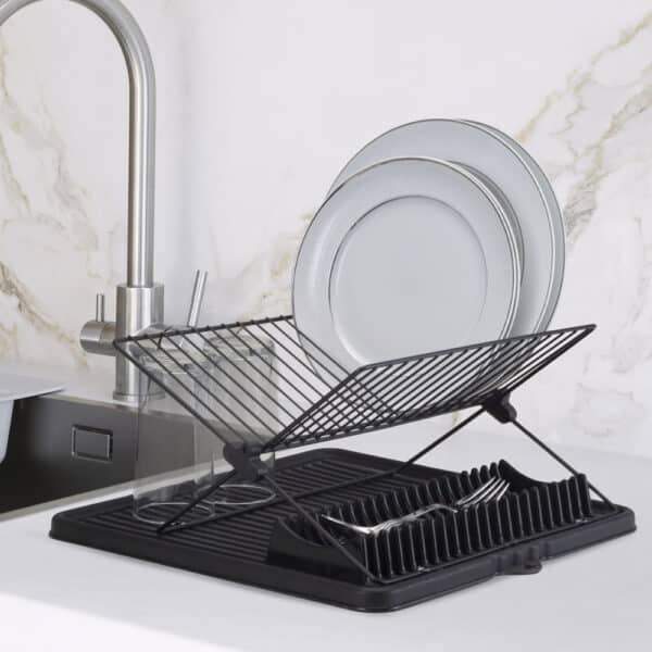 ESCURRIDOR P/15 RETRAIBLE PLATOS NEGRO 36X35CM ARTHI - Imagen 2