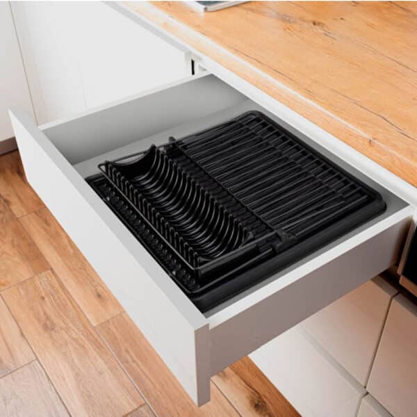 ESCURRIDOR P/15 RETRAIBLE PLATOS NEGRO 36X35CM ARTHI - Imagen 4