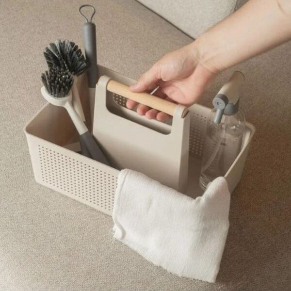 CESTA MULTIUSO C/AGARRADERA BEIGE FLOW 34X27CM OU - Imagen 3