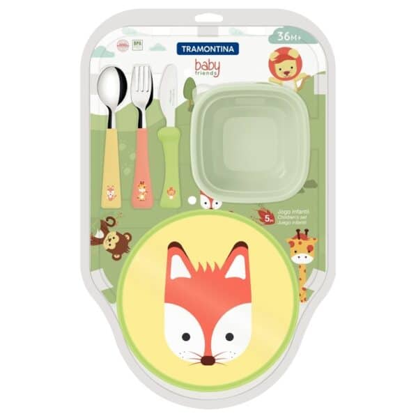 SET MERIENDA 5 PZAS INFANTIL BABY FRIENDS TRAMONTINA - Imagen 3