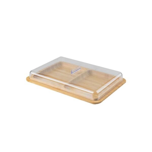 PORTA FIAMBRES DOBLE BAMBU ACRILICO SENSE 26X18CM OU