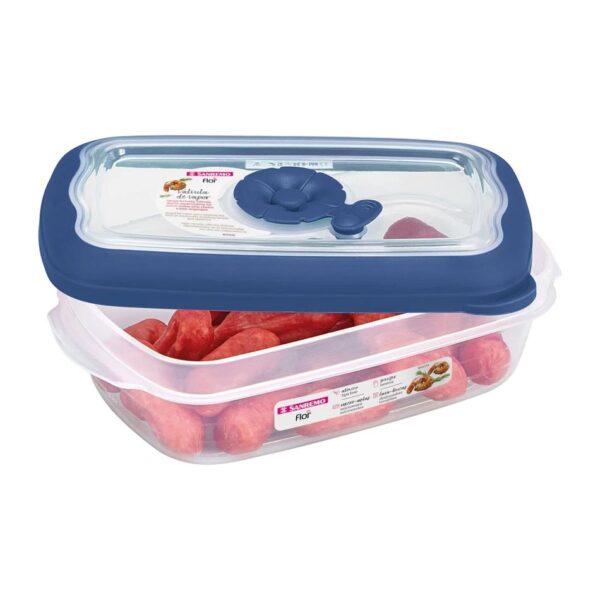TAPER RECTANGULAR PLASTICO FLOR AZUL 430ML SANREMO