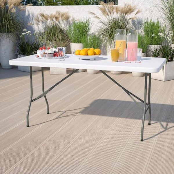 MESA PLEGABLE BLANCA 1.8X0.76M SOL GARDEN - Imagen 4