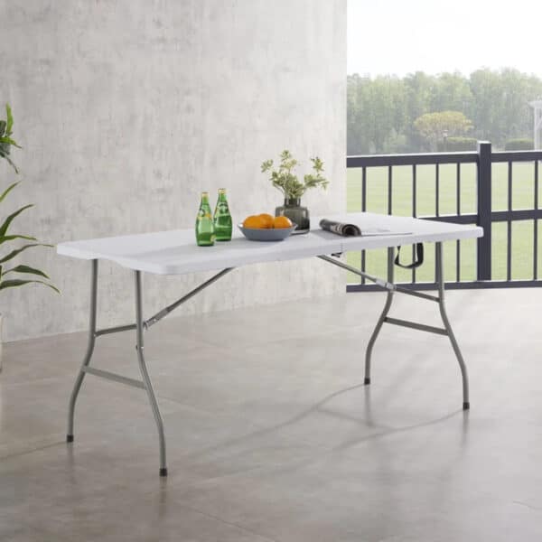 MESA PLEGABLE BLANCA 2.4X0.76M SOL GARDEN - Imagen 3