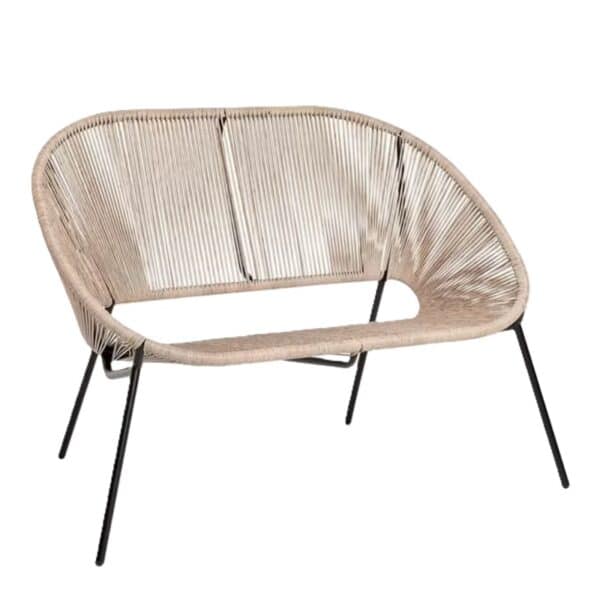 SOFA LOUNGE ACERO RATTAN NATURAL SOL GARDEN - Imagen 2