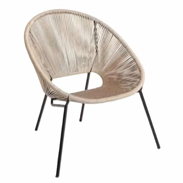 SILLA LOUNGE ACERO RATTAN NATURAL SOL GARDEN - Imagen 2
