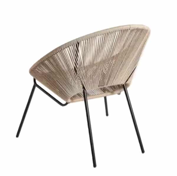 SILLA LOUNGE ACERO RATTAN NATURAL SOL GARDEN - Imagen 3
