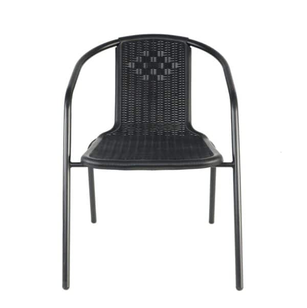 SILLA BISTRO ACERO Y PLASTICO NEGRO SOL GARDEN - Imagen 2