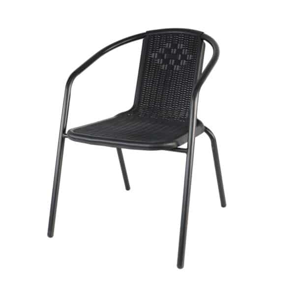 SILLA BISTRO ACERO Y PLASTICO NEGRO SOL GARDEN