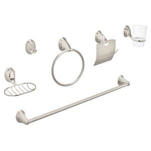 KIT DE ACCESORIOS 6 PIEZAS AQUA OVAL SATINADO FOSET