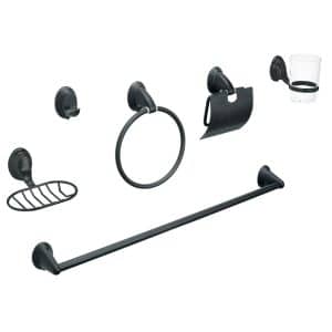 KIT DE ACCESORIOS 6 PIEZAS AQUA OVALADO NEGRO FOSET