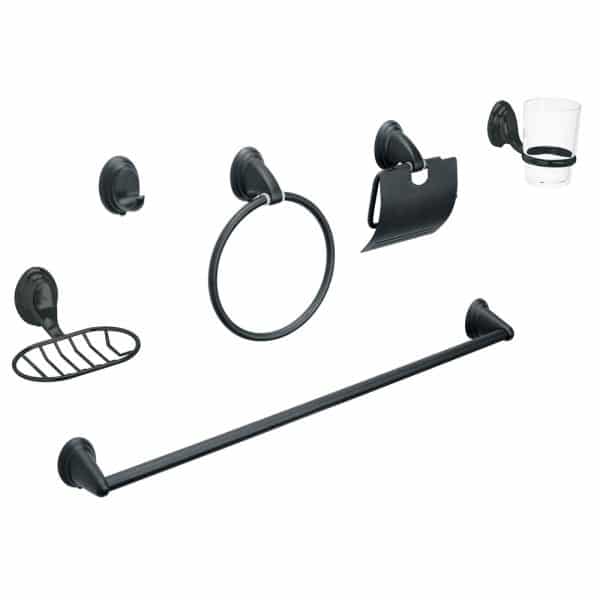 KIT DE ACCESORIOS 6 PIEZAS AQUA OVALADO NEGRO FOSET