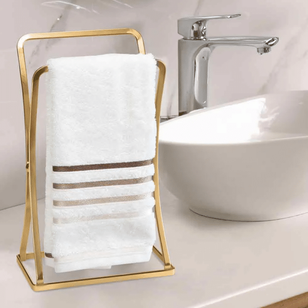 PORTA TOALLA DE BAÑO DORADO 19X31CM ARTHI - Imagen 2